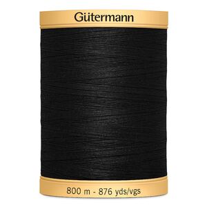 Gutermann Cotton Thread, 800m (876yds) #5201 Black