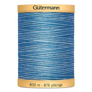 Gutermann Cotton Thread, 800m (876yds)9981, Variegated Blue Awakening