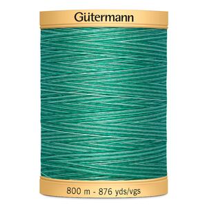 Gutermann Cotton Thread, 800m (876yds) #9989, Variegated Bahama Ocean Green