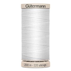 Waxed Cotton Quilting Thread # 5709 WHITE, 200m Spool