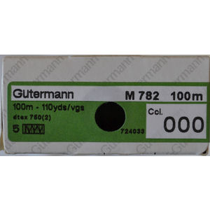 Gutermann Extra Strong Thread Colour 000 BLACK, Box of 5 x 100m Spools