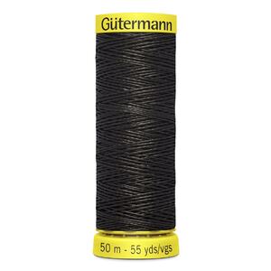 Gutermann Thread Linen 50m Spool #7202 Black, Strong Natural Thread