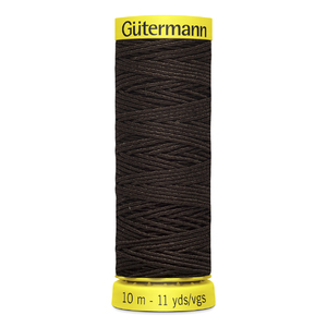Gutermann VERY DARK BROWN Shirring Elastic Thread #4002, 10m Spool