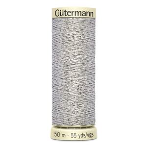 Gutermann W 331 #41 SILVER, Metallic Effect Thread, 50m Spool