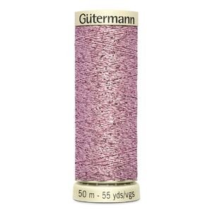 Gutermann Metallic Effect Thread, 50m Spool #624 PINK
