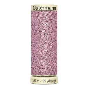 Gutermann Metallic Effect Thread, 50m Spool #624 PINK
