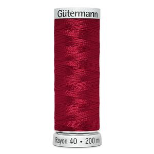 Gutermann Rayon 40 #1039 TRUE RED, 200m Machine Embroidery Thread