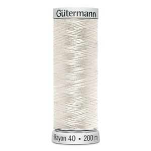 Gutermann Rayon 40 #1071 OFF WHITE, 200m Machine Embroidery Thread