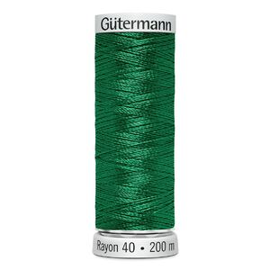 Gutermann Rayon 40 #1079 EMERALD GREEN, 200m Machine Embroidery Thread