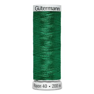 Gutermann Rayon 40 #1079 EMERALD GREEN, 200m Machine Embroidery Thread