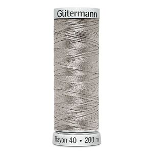 Gutermann Rayon 40 #1085 SILVER, 200m Machine Embroidery Thread