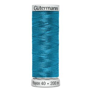 Gutermann Rayon 40 #1095 TURQUOISE, 200m Machine Embroidery Thread