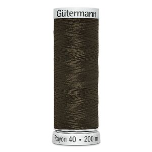Gutermann Rayon 40 #1130 DARK BROWN 200m Machine Embroidery Thread