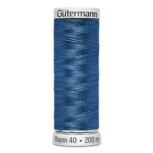 Gutermann Rayon 40 #1134 PEACOCK BLUE, 200m Machine Embroidery Thread