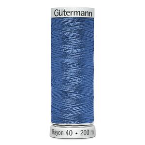 Gutermann Rayon 40 #1196 BLUE, 200m Machine Embroidery Thread