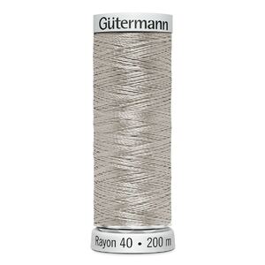 Gutermann Rayon 40 #1218 SILVER GREY, 200m Machine Embroidery Thread