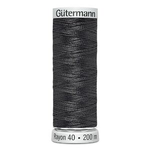 Gutermann Rayon 40 #1220 CHARCOAL GREY, 200m Machine Embroidery Thread