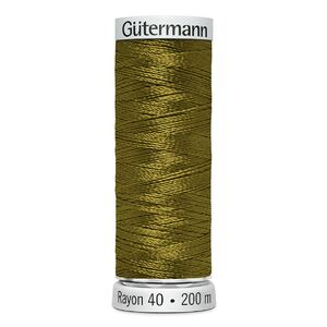 Gutermann Rayon 40 #1227 GOLD GREEN 200m Machine Embroidery Thread