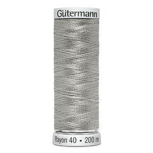 Gutermann Rayon 40 #1236 LIGHT SILVER, 200m Machine Embroidery Thread