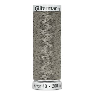 Gutermann Rayon 40 #1321 GREY KHAKI, 200m Machine Embroidery Thread