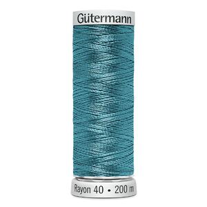 Gutermann Rayon 40 #1560 MARINE AQUA, 200m Machine Embroidery Thread