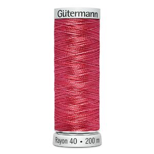 Gutermann Rayon 40 #2102 VARIEGATED ROSE 200m Machine Embroidery Thread