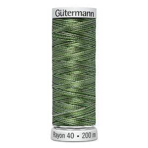Gutermann Rayon 40 #2115 VARIEGATED PINE GREENS 200m Machine Embroidery Thread