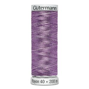 Gutermann Rayon 40 #2121 VARIEGATED ORCHIDS 200m Machine Embroidery Thread