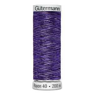 Gutermann Rayon 40 #2125 VARIEGATED ROYAL PURPLES 200m Machine Embroidery Thread