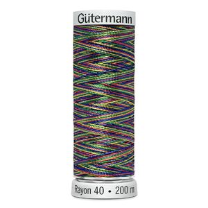 Gutermann Rayon 40 #2240 GREEN-CORAL-BLUE-YELLOW 200m Machine Embroidery Thread