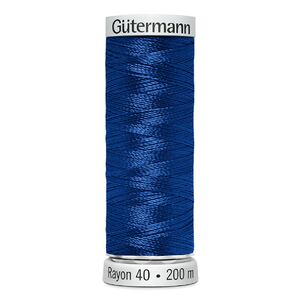 Gutermann Rayon 40 #526 COBALT BLUE, 200m Machine Embroidery Thread