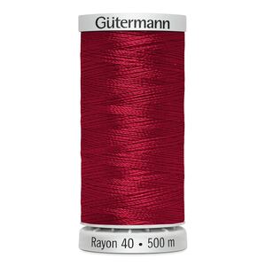 Gutermann Rayon 40 #1039 TRUE RED 500m Machine Embroidery Thread