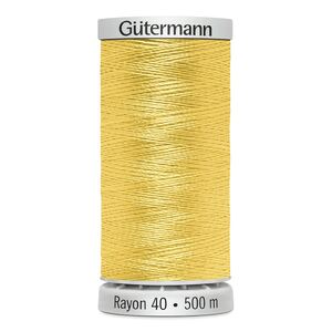 Gutermann Rayon 40 #1067 LEMON YELLOW, 500m Machine Embroidery Thread