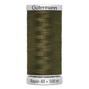 Gutermann Rayon 40 #1173 MEDIUM ARMY GREEN, 500m Machine Embroidery Thread