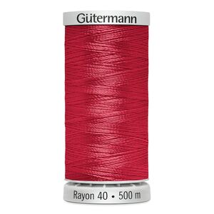 Gutermann Rayon 40 #1188 RED GERANIUM, 500m Machine Embroidery Thread