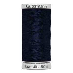 Gutermann Rayon 40 #1200 MEDIUM DARK NAVY, 500m Machine Embroidery Thread