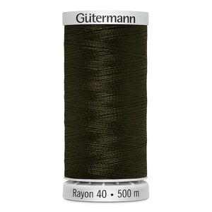 Gutermann Rayon 40 #1210 DARK ARMY GREEN, 500m Machine Embroidery Thread