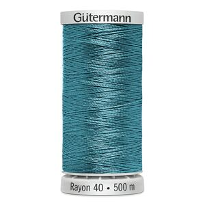 Gutermann Rayon 40 #1560 MARINE AQUA, 500m Machine Embroidery Thread