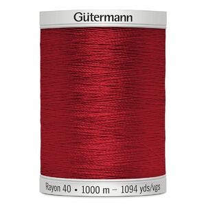 Gutermann Rayon 40 #1147 CHRISTMAS RED, 1000m Machine Embroidery Thread