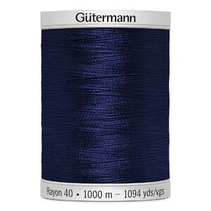 Gutermann Rayon 40 #1197 MEDIUM NAVY, 1000m Machine Embroidery Thread