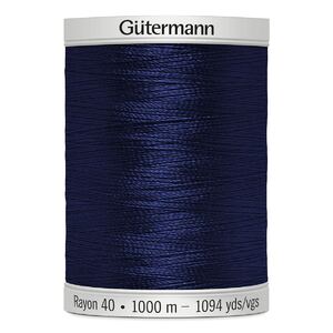 Gutermann Rayon 40 #1197 MEDIUM NAVY, 1000m Machine Embroidery Thread