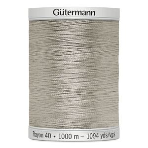 Gutermann Rayon 40 #1218 SILVER GREY, 1000m Machine Embroidery Thread