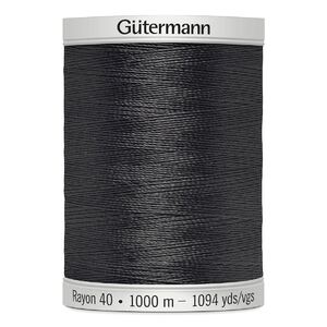 Gutermann Rayon 40 #1220 CHARCOAL GREY, 1000m Machine Embroidery Thread