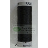 Gutermann Rayon 30, #1005 BLACK, 150m Machine Embroidery Thread