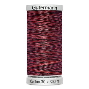 Gutermann Cotton 30, #4007 VARIEGATED RED 300m Embroidery, Quilting Thread
