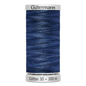 Gutermann Cotton 30 #4055 VARIEGATED ROYAL BLUE 300m Embroidery &amp; Quilting Thread