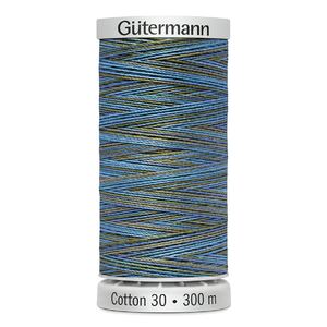 Gutermann Cotton 30 #4080 VARIEGATED BLUE GREEN 300m Embroidery &amp; Quilting Thread