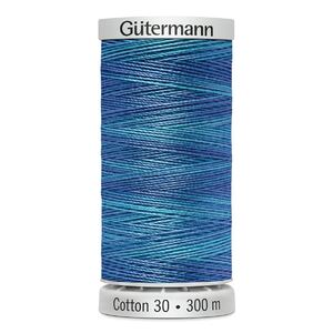 Gutermann Cotton 30 #4083 VARIEGATED BLUE 300m Embroidery &amp; Quilting Thread