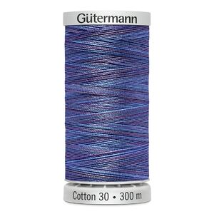Gutermann Sulky Cotton 30, #4084 VARIEGATED BLUE PURPLE, 300m Embroidery, Quilting Thread