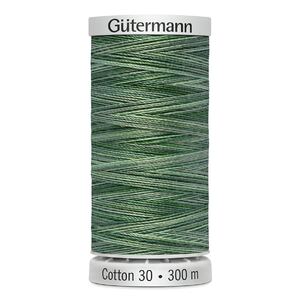 Gutermann Cotton 30 #4086 VARIEGATED GREEN LIGHT DARK 300m Embroidery &amp; Quilting Thread
